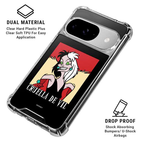 Disney Villains Cruella de Vil Google Pixel 10 Clear Case